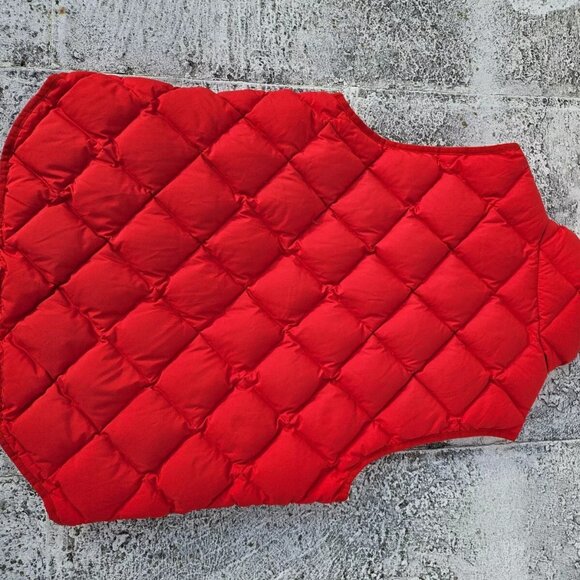 J. Crew Women Vest Red Quilted Down and Feather Puffer Zip Up Jacket Coat Size M - Picture 8 of 11